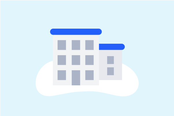 Placeholder image showing two buildings that represent a care center.